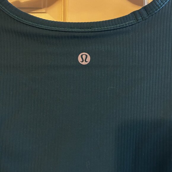 Lululemon All It Takes Ribbed Nulu Long-Sleeve Shirt Sz 8 Storm Teal - Picture 3 of 4